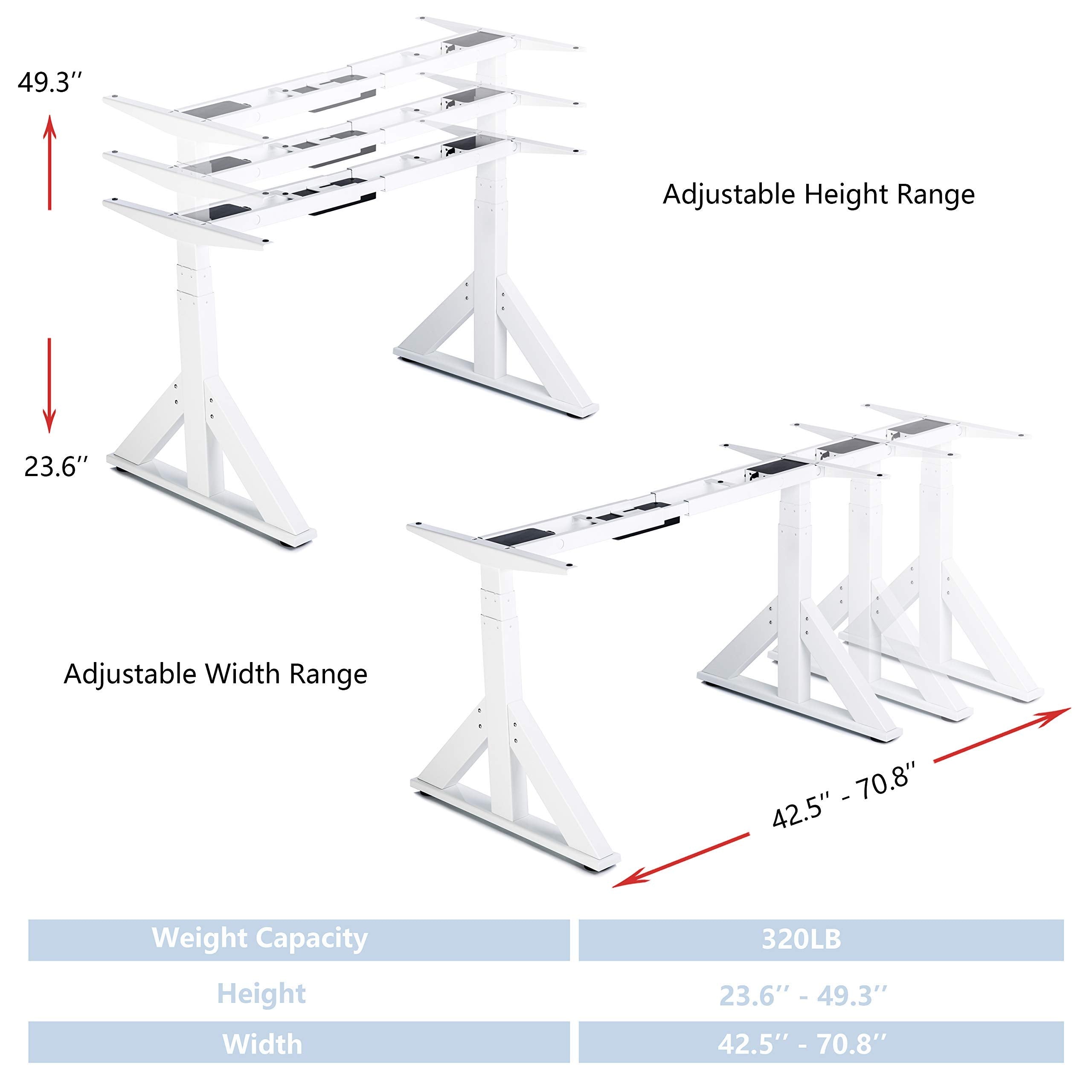 VWINDESK VJ205 Electric Height Adjustable Sitting Standing Desk