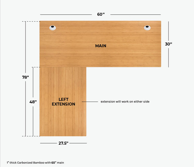 Bamboo table top store 60 x 30